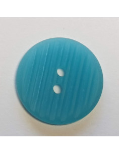 Bouton polyester 2 trous, 23mm, rond, bleu
