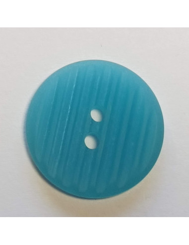 Bouton polyester 2 trous, 23mm, rond, bleu