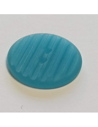 Bouton polyester 2 trous, 23mm, rond, bleu