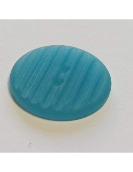 Bouton polyester 2 trous, 23mm, rond, bleu