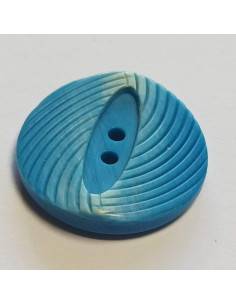 Bouton polyester 2 trous , 23mm, rond, bleu 2