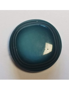 Bouton polyester à pied, 27mm, rond, bleu vert