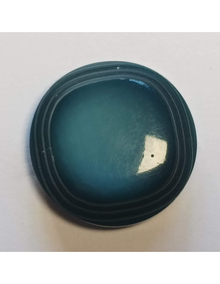 Bouton polyester à pied, 27mm, rond, bleu vert