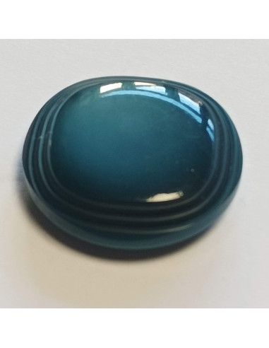 Bouton polyester à pied, 27mm, rond, bleu vert