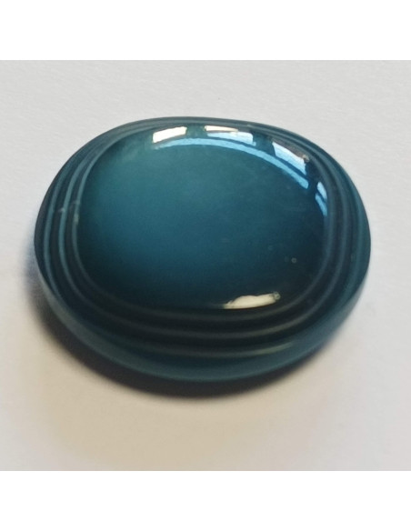 Bouton polyester à pied, 27mm, rond, bleu vert