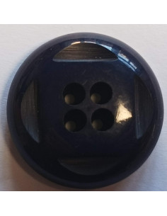 Bouton 4 trous, 30mm, rond bleu marine
