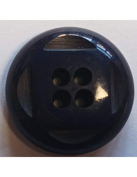 Bouton 4 trous, 30mm, rond bleu marine