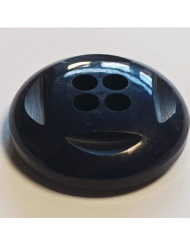 Bouton 4 trous, 30mm, rond bleu marine