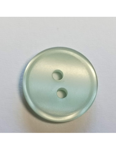 Bouton polyester 2 trous, 12mm, rond, vert très clair
