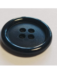 Bouton polyester 4 trous, 23mm, rond, bleu marine 2