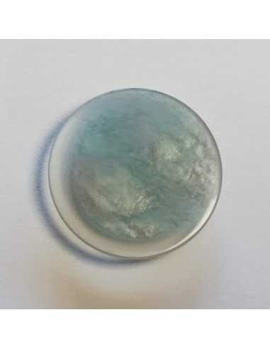 Bouton polyester à pied ,23mm, rond, bleu, gris/bleu