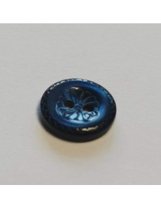 Bouton polyester, 2 trous, 11mm, rond, bleu marine 2