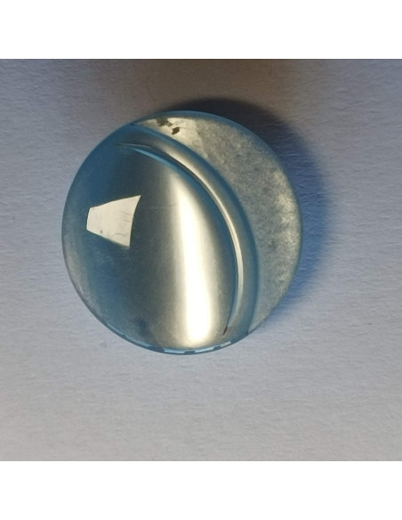 Bouton polyester à pied, 14mm, rond, motif  croissant de lune, bleu dragée