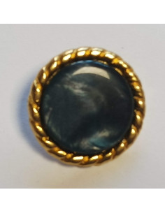 Bouton à pied, 23mm, or et marine