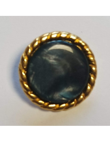 Bouton à pied, 23mm, or et marine