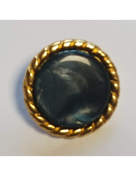 Bouton à pied, 23mm, or et marine