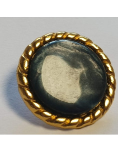 Bouton à pied, 23mm, or et marine 2