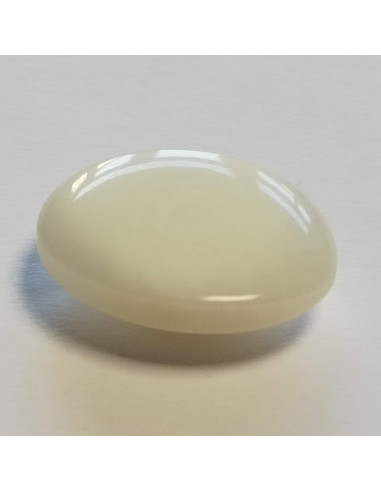 Bouton polyester à pied, 18mm, ovale écru