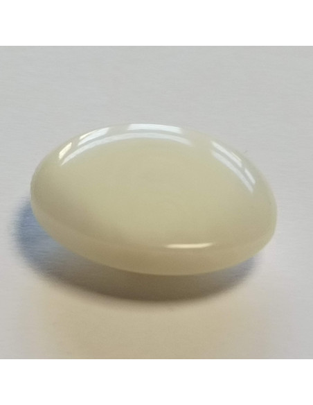 Bouton polyester à pied, 18mm, ovale écru