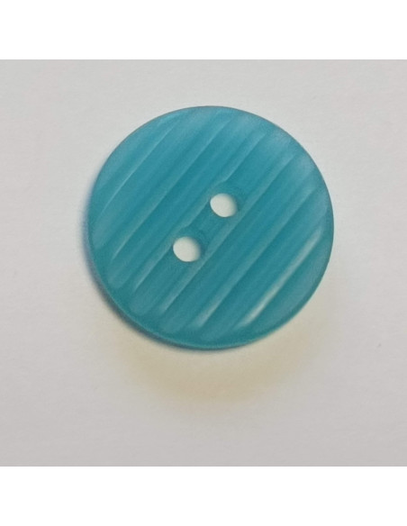 Bouton polyester 2 trous,18mm, rond, bleu