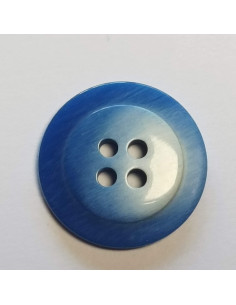Bouton polyester 4 trous ,13mm, rond, bleu