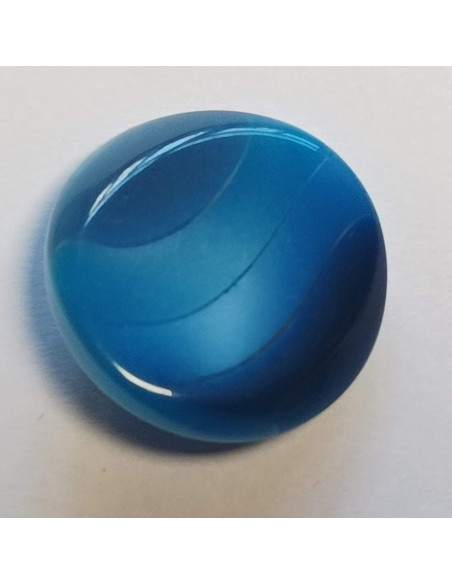 Bouton polyester à pied,  23mm, rond, nuances de bleu