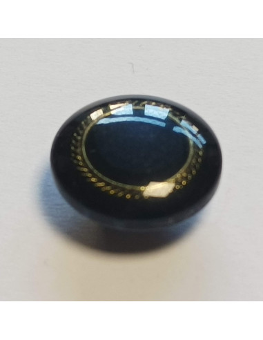 Bouton polyester à pied,16mm, rond, bleu marine