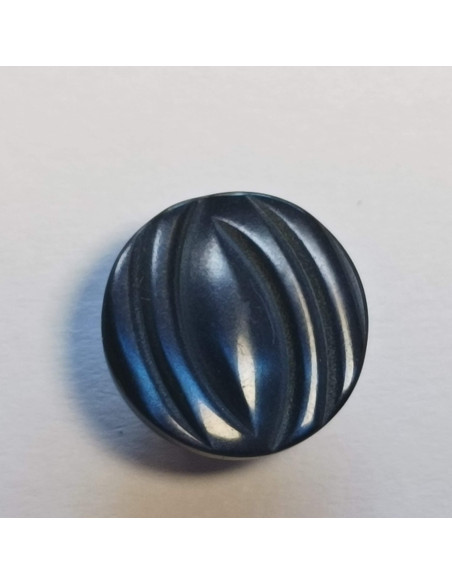 Bouton à pied, 12mm, rond fantaisie, bleu marine