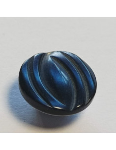 Bouton à pied, 12mm, rond fantaisie, bleu marine 2