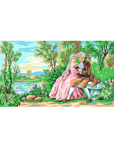 Canevas : 45x55 cm, La lecture