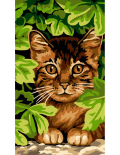 Canevas : 45x55 cm, N24 - cache verte