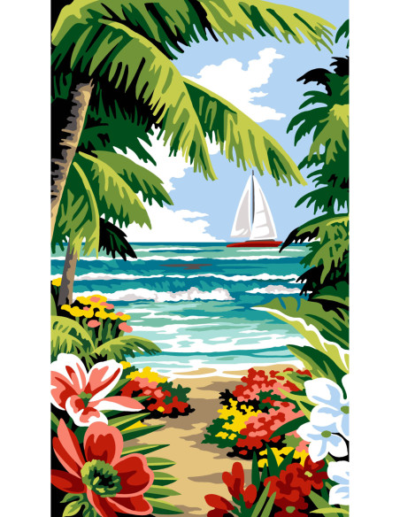 Canevas : 45x55 cm, N24 - allée sur mer