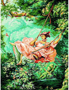 Canevas : 50x65 cm, L'escarpolette