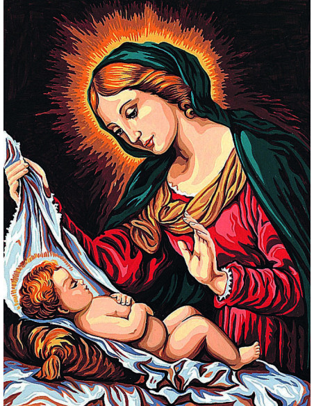 Canevas : 50x65 cm, Vierge