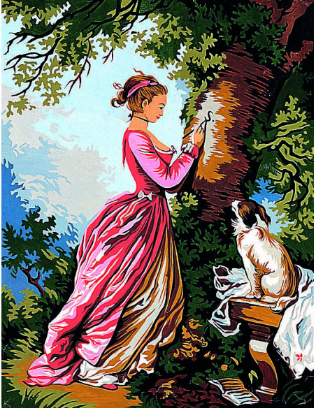 Canevas : 50x65 cm, Le chiffre d'amour