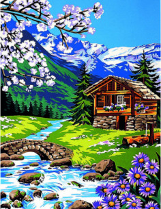 Canevas : 50x65 cm, Près du torrent