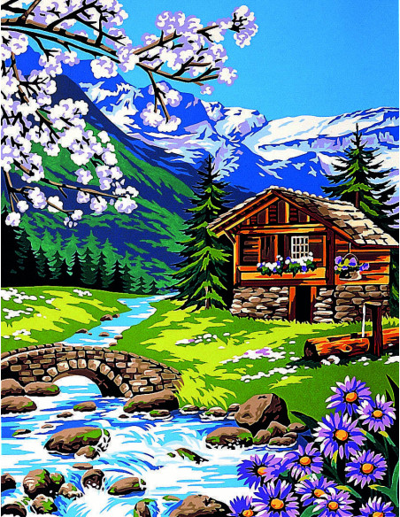 Canevas : 50x65 cm, Près du torrent