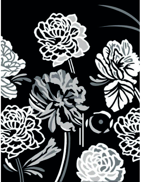 Canevas : 50x65 cm, Black grey white