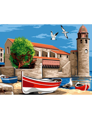 Canevas : 50x65 cm, N17-collioure