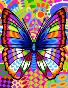 Canevas : 50x65 cm, Papillon