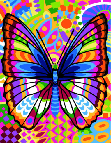 Canevas : 50x65 cm, Papillon