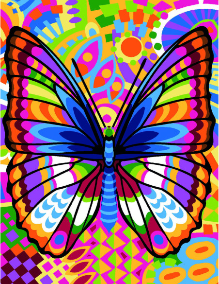 Canevas : 50x65 cm, Papillon