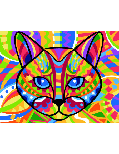 Canevas : 50x65 cm, Chat