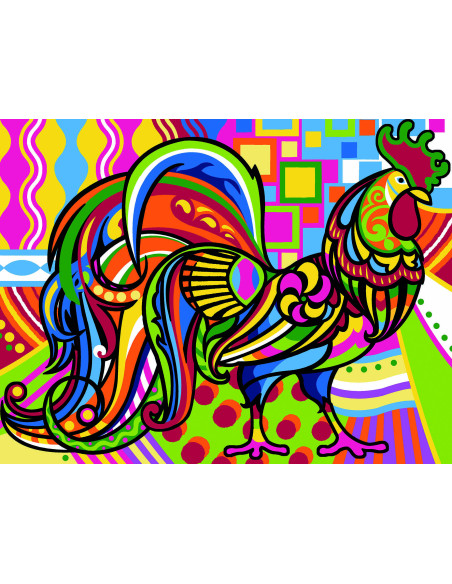 Canevas : 50x65 cm, Coq