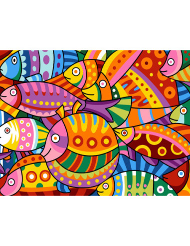 Canevas : 50x65 cm, N18 - color fish -