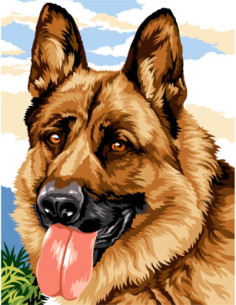 Canevas : 50x65 cm, N18 - berger allemand -