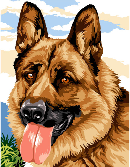 Canevas : 50x65 cm, N18 - berger allemand -