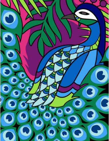 Canevas : 50x65 cm, N18 - paon -