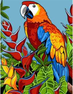 Canevas : 50x65 cm, N18 - perroquet -
