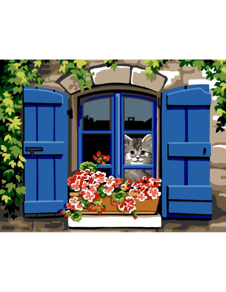 Canevas : 50x65 cm, N20 - derriere les carreaux -